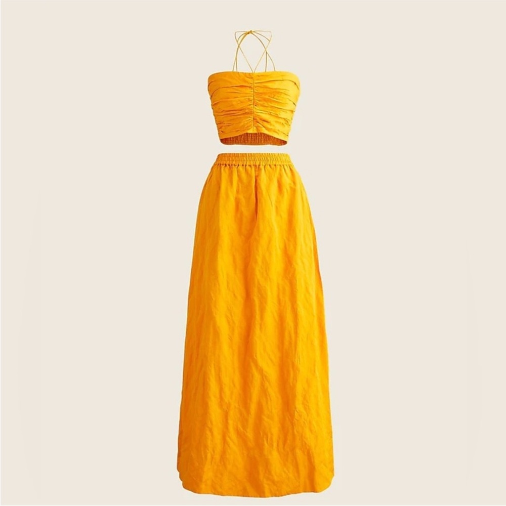 J. Crew Collection Rich Gold Maxi skirt & top.  Two-piece set.